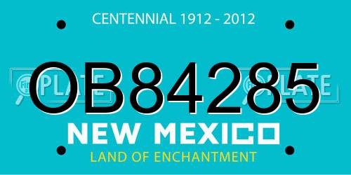 OB84285 New Mexico License Plate