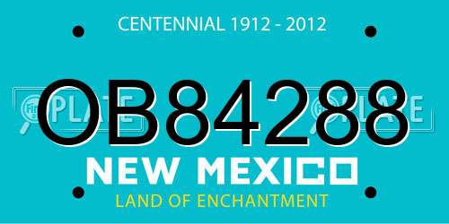 OB84288 New Mexico License Plate