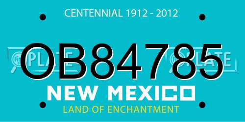 OB84785 New Mexico License Plate