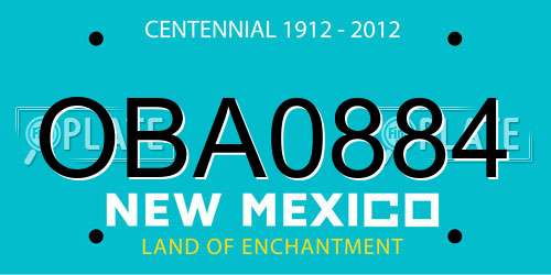 OBA0884 New Mexico License Plate