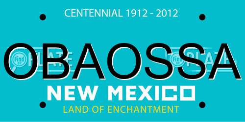 OBAOSSA New Mexico License Plate