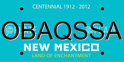 OBAQSSA New Mexico License Plate