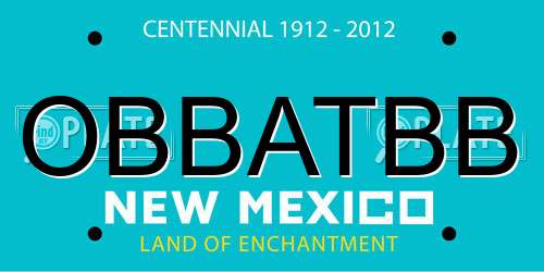 OBBATBB New Mexico License Plate