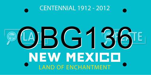 OBG136 New Mexico License Plate