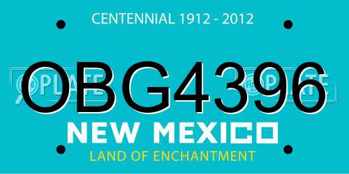 OBG4396 New Mexico License Plate