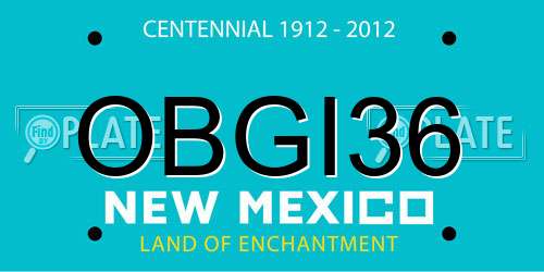 OBGI36 New Mexico License Plate