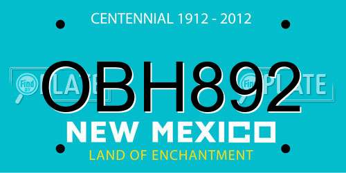 OBH892 New Mexico License Plate