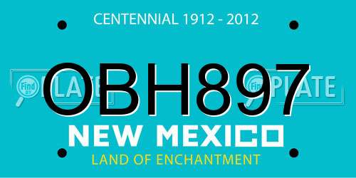 OBH897 New Mexico License Plate