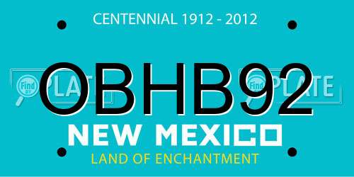 OBHB92 New Mexico License Plate