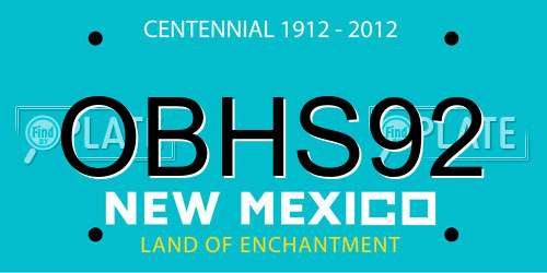 OBHS92 New Mexico License Plate