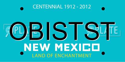 OBISTST New Mexico License Plate