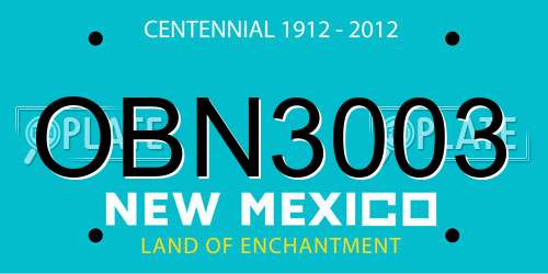 OBN3003 New Mexico License Plate