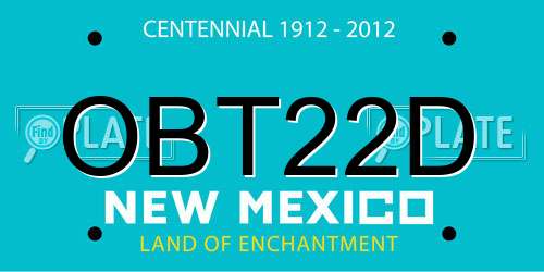 OBT22D New Mexico License Plate