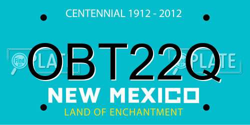 OBT22Q New Mexico License Plate