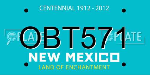 OBT571 New Mexico License Plate