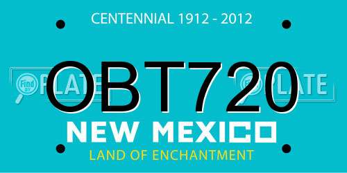 OBT720 New Mexico License Plate