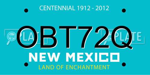 OBT72Q New Mexico License Plate