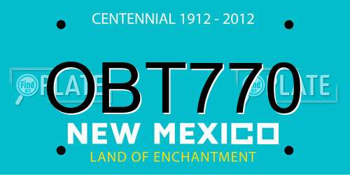 OBT770 New Mexico License Plate