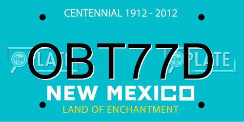OBT77D New Mexico License Plate