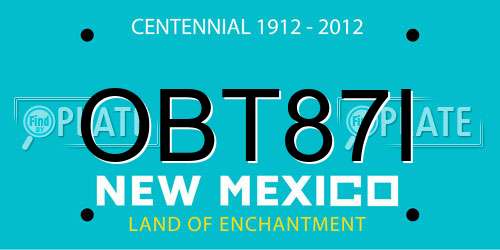 OBT87I New Mexico License Plate