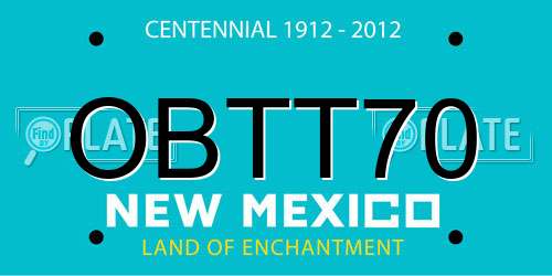 OBTT70 New Mexico License Plate