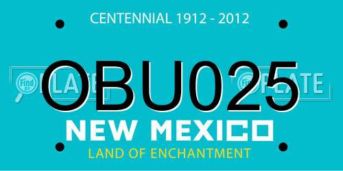 OBU025 New Mexico License Plate