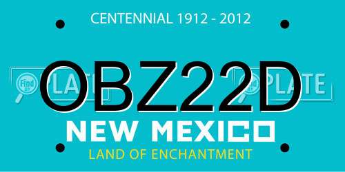 OBZ22D New Mexico License Plate