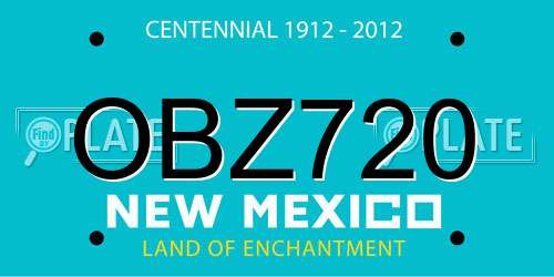 OBZ720 New Mexico License Plate