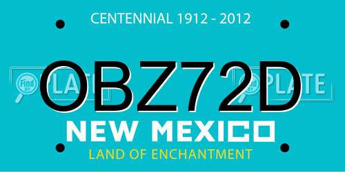 OBZ72D New Mexico License Plate