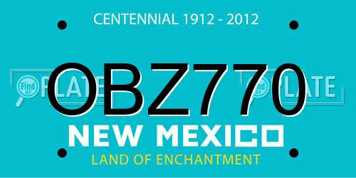 OBZ770 New Mexico License Plate