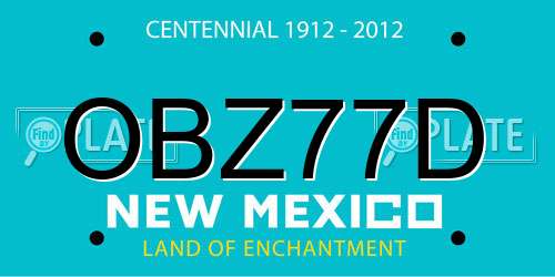 OBZ77D New Mexico License Plate