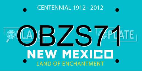 OBZS71 New Mexico License Plate