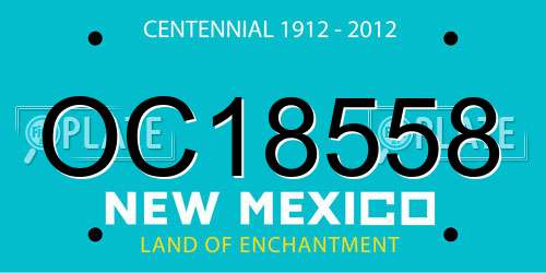 OC18558 New Mexico License Plate