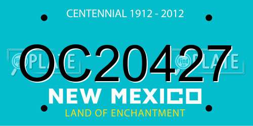 OC20427 New Mexico License Plate