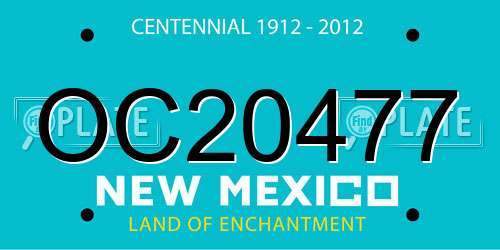 OC20477 New Mexico License Plate