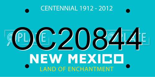 OC20844 New Mexico License Plate
