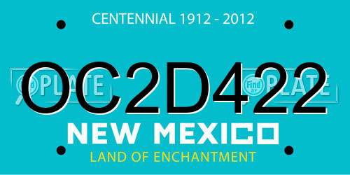 OC2D422 New Mexico License Plate