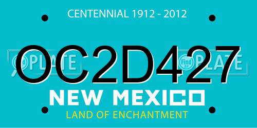 OC2D427 New Mexico License Plate