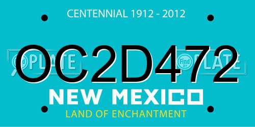 OC2D472 New Mexico License Plate