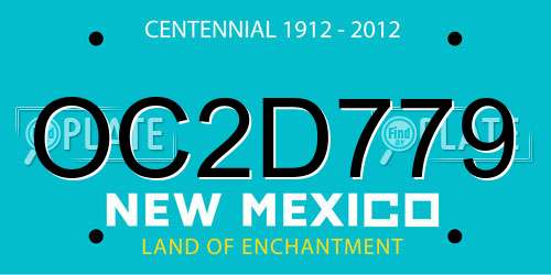 OC2D779 New Mexico License Plate