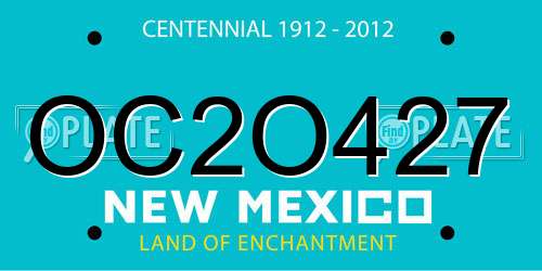 OC2O427 New Mexico License Plate
