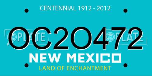 OC2O472 New Mexico License Plate