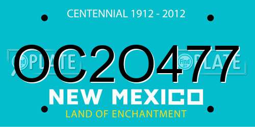 OC2O477 New Mexico License Plate