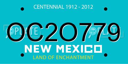 OC2O779 New Mexico License Plate