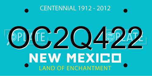 OC2Q422 New Mexico License Plate