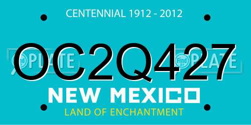 OC2Q427 New Mexico License Plate