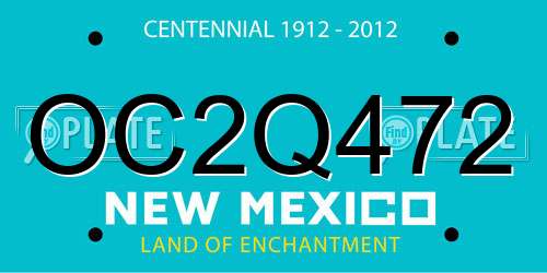 OC2Q472 New Mexico License Plate