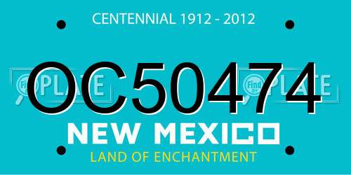 OC50474 New Mexico License Plate
