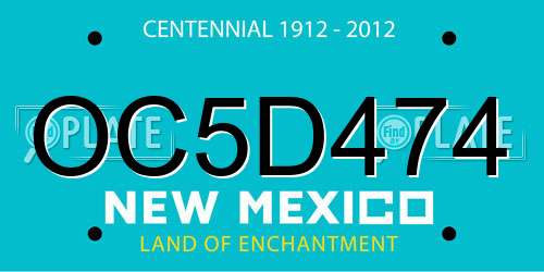 OC5D474 New Mexico License Plate