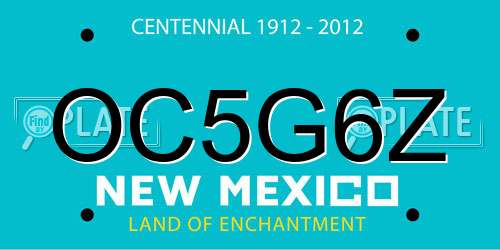 OC5G6Z New Mexico License Plate